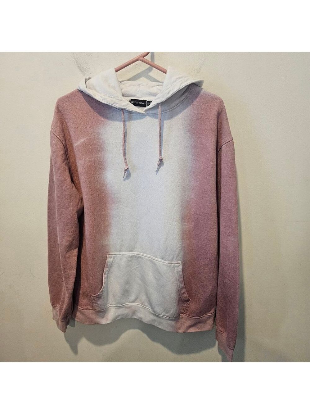 Women's PRETTYLITTLETHING Tie-Dye Hoodie Plus Size 16 Pink and White